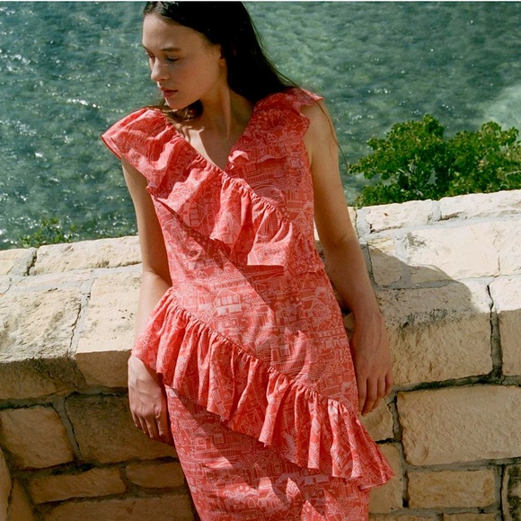 Coco Shop Ruffle Midi Dress - Picture 1 of 7